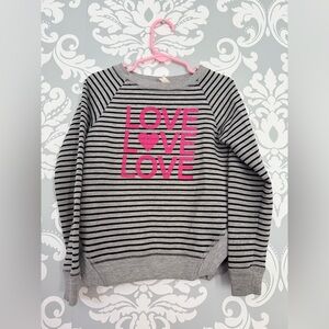 10/$25- Nevada Striped‎ “Love” Cotton Blend Sweatshirt